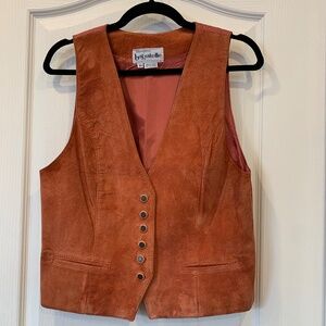Bagatelle by Margaret Godfrey – Vintage Leather Sleeveless Vest (Made in Canada)